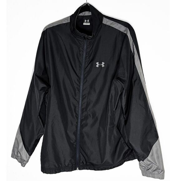 Under Armour Men's All Season Lightweight Mesh Lined Jacket Front Zip Black Gray - Picture 1 of 12